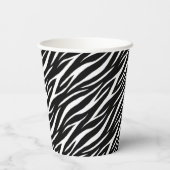 Eenvoudige Zebra Print Black White Cute Modern Pat Papieren Bekers (Achterkant)