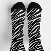 Eenvoudige Zebra Print Black White Cute Modern Pat Sokken (Top)