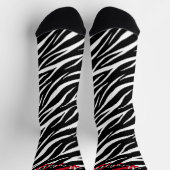 Eenvoudige Zebra Print Black White Cute Modern Pat Sokken (Top)