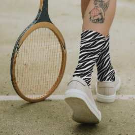 Eenvoudige Zebra Print Black White Cute Modern Pat Sokken