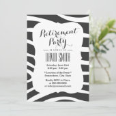 Eenvoudige Zebra Stripes Retirement Party Kaart (Staand voorkant)
