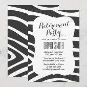 Eenvoudige Zebra Stripes Retirement Party Kaart (Voorkant / Achterkant)