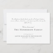 Eenvoudige Zee schildpad begrafenis Dank u Bedankkaart (Achterkant)