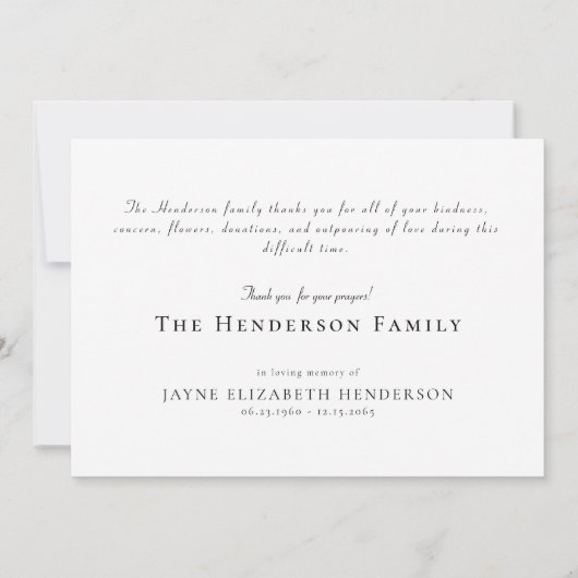 Eenvoudige Zee schildpad begrafenis Dank u Bedankkaart (Achterkant)