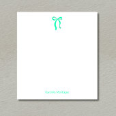 Eenvoudige zeegroene strik schrift aangepaste naam notitieblok
