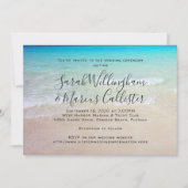 Eenvoudige zeekijk bruiloftceremonie op het strand kaart (Voorkant)