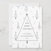 Eenvoudige zeer vrolijke kerstboom plat feestdagenkaart (Voorkant)