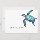 Eenvoudige zeeschildpad rouwkaarten bedankt (Voorkant)