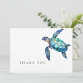 Eenvoudige zeeschildpad rouwkaarten bedankt (Staand voorkant)