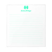 Eenvoudige zeeschuim groene strik script aangepast notitieblok (Voorkant)