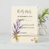 Eenvoudige zeester RSVP Kaart (Staand voorkant)