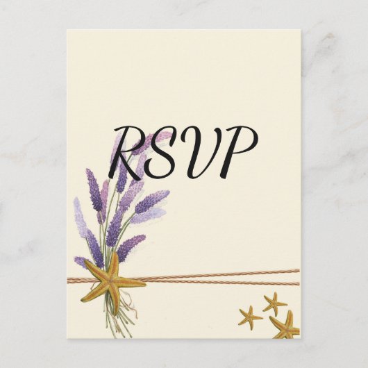  Eenvoudige zeester RSVP Uitnodiging Briefkaart (Voorkant)