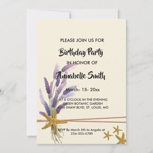  Eenvoudige zeester Verjaardag Kaart (Voorkant)