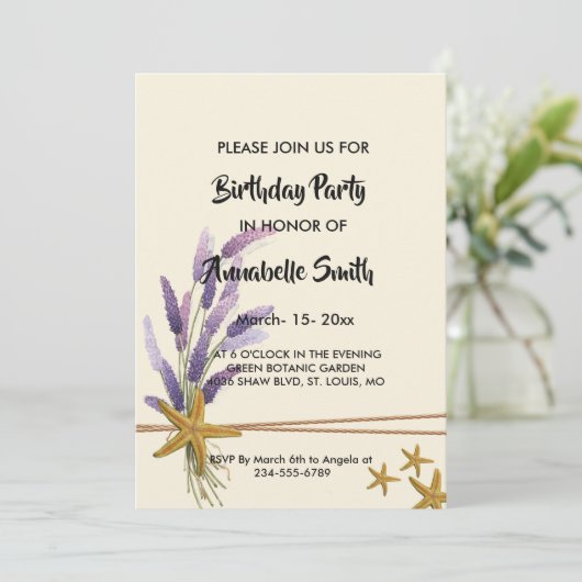  Eenvoudige zeester Verjaardag Kaart (Staand voorkant)