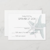 Eenvoudige Zeester Witte Trouw Antwoordkaarten RSVP Kaartje (Voorkant / Achterkant)