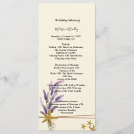  Eenvoudige zeesterren ceremonie Programma Programmakaart