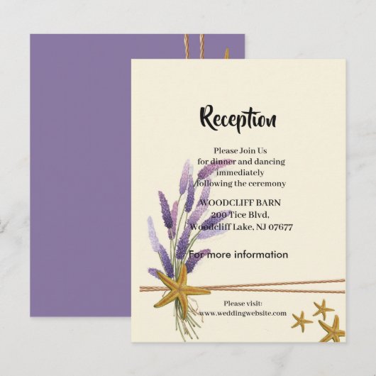  Eenvoudige zeesterren ontvangstkaart Aankondigingskaart (Voorkant / Achterkant)