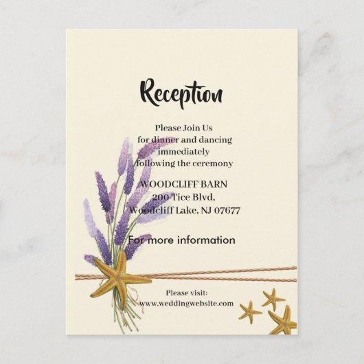  Eenvoudige zeesterren ontvangstkaart Aankondigingskaart (Voorkant)