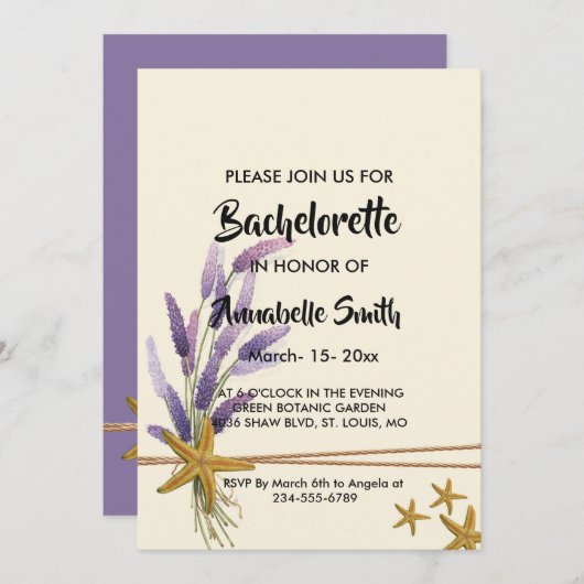  Eenvoudige zeesterren vrijgezel Kaart (Voorkant / Achterkant)