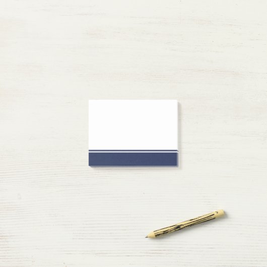 Eenvoudige Zeevaart Marineblauw en Wit Post-it® Notes (Op bureau)