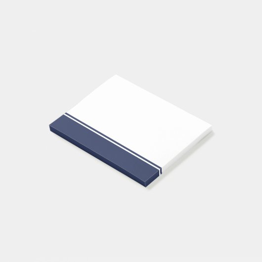 Eenvoudige Zeevaart Marineblauw en Wit Post-it® Notes (Schuin)