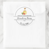 Eenvoudige Zelfgemaakte Aardbei Infusie Honing Lab Ronde Sticker (Tas)