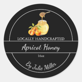 Eenvoudige Zelfgemaakte Abrikoos geïnfundeerde Hon Ronde Sticker