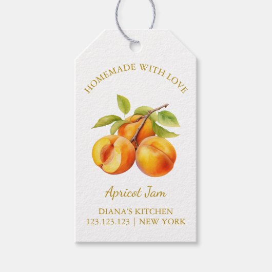 Eenvoudige zelfgemaakte Abrikoos Jam Hang Label l  Cadeaulabel (Voorkant)