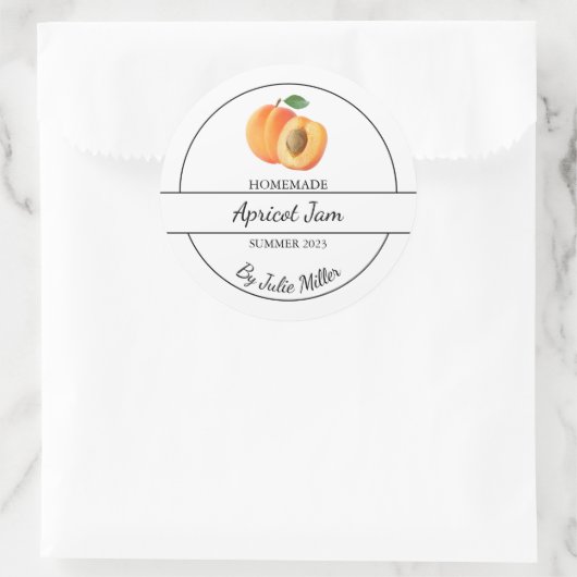 Eenvoudige zelfgemaakte Abrikozenjam Label (Tas)