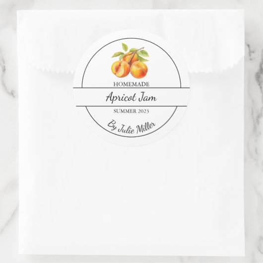 Eenvoudige zelfgemaakte Abrikozenjam Label (Tas)