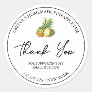 Eenvoudige zelfgemaakte ananas jam dank u label