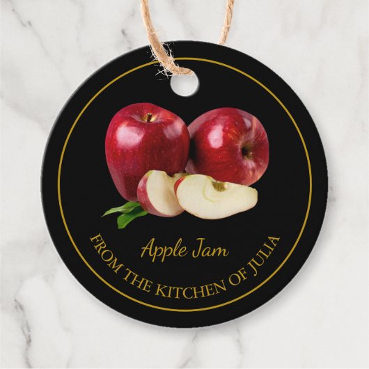 Eenvoudige zelfgemaakte Apple Jam Hang Label (Voorkant)
