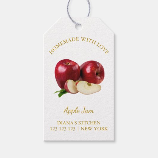 Eenvoudige zelfgemaakte Apple Jam Hang Label l Wit Cadeaulabel (Voorkant)