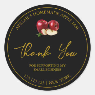 Eenvoudige zelfgemaakte Apple Jam Thank You Label