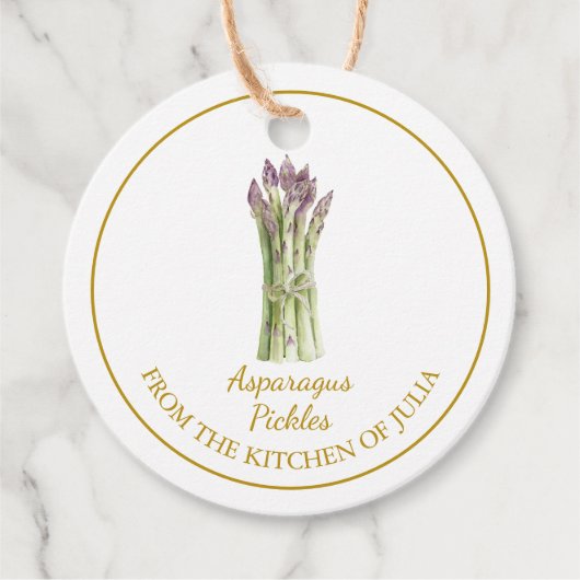 Eenvoudige zelfgemaakte asperges augurken hangen L Bedankjes Labels (Voorkant)