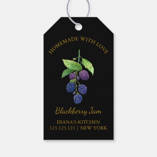 Eenvoudige zelfgemaakte Blackberry Jam Hang Label  Cadeaulabel (Voorkant)