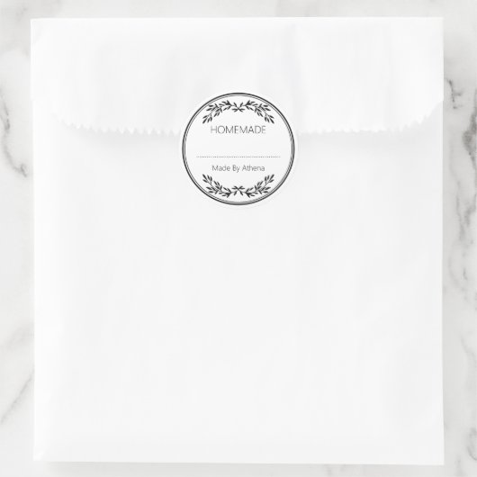 Eenvoudige zelfgemaakte blanco ronde sticker (Tas)