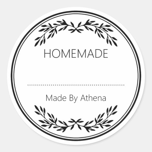 Eenvoudige zelfgemaakte blanco ronde sticker (Voorkant)