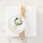 Eenvoudige zelfgemaakte bloemkool augurken hangen bedankjes labels (In situ)