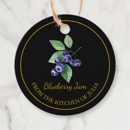 Eenvoudige zelfgemaakte bosbessenjam hangen Label (Voorkant)