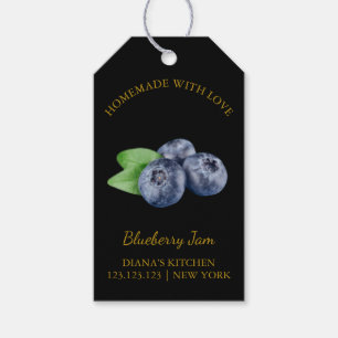 Eenvoudige zelfgemaakte bosbessenjam hangen Label Cadeaulabel