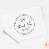 Eenvoudige zelfgemaakte champignonsaus bedankt lab ronde sticker (Envelop)