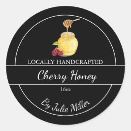 Eenvoudige zelfgemaakte Cherry geïnfundeerde Honey Ronde Sticker
