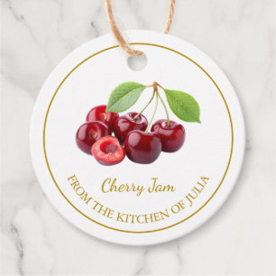 Eenvoudige zelfgemaakte Cherry Jam Hang Label