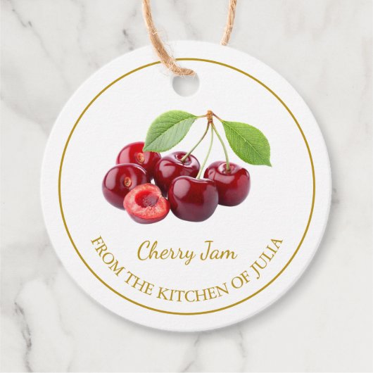 Eenvoudige zelfgemaakte Cherry Jam Hang Label (Voorkant)