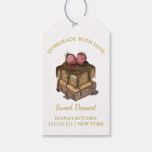 Eenvoudige zelfgemaakte chocolade dessert hang Lab Cadeaulabel (Voorkant)