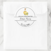 Eenvoudige zelfgemaakte citroen geïnfundeerde honi ronde sticker (Tas)