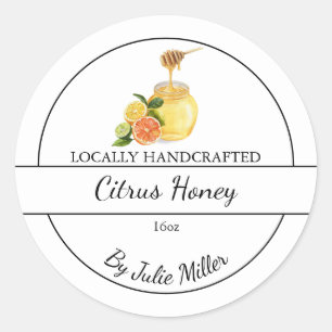 Eenvoudige zelfgemaakte Citrus geïnfundeerde Honin Ronde Sticker