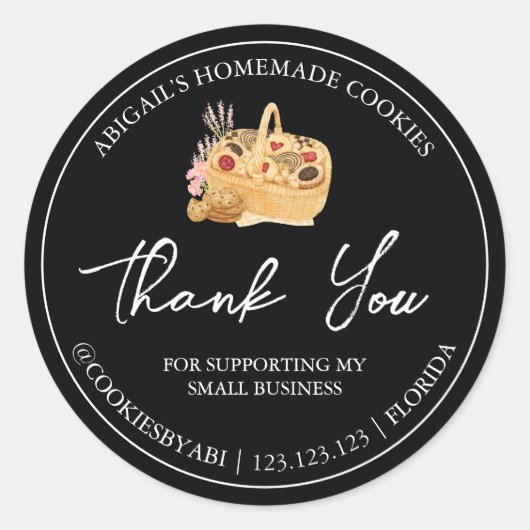 Eenvoudige zelfgemaakte cookies Bedankt Label (Voorkant)