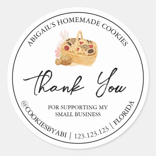 Eenvoudige zelfgemaakte cookies Bedankt Label (Voorkant)
